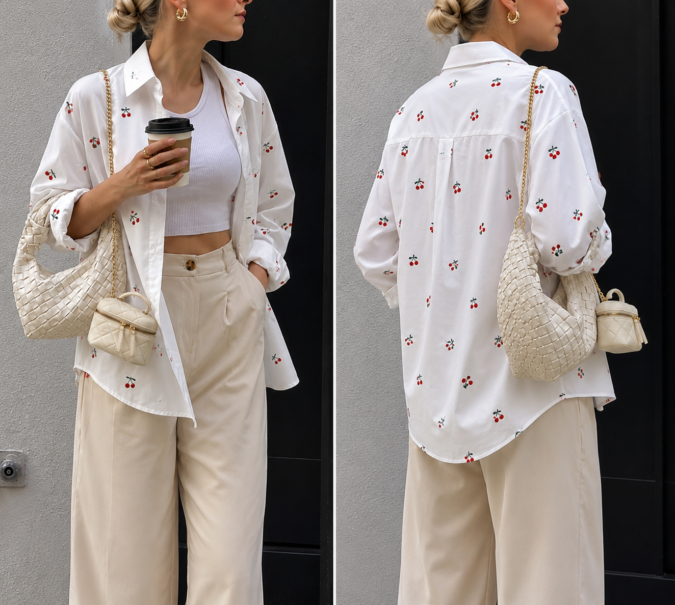 Women's Cotton Shirt with Cherry