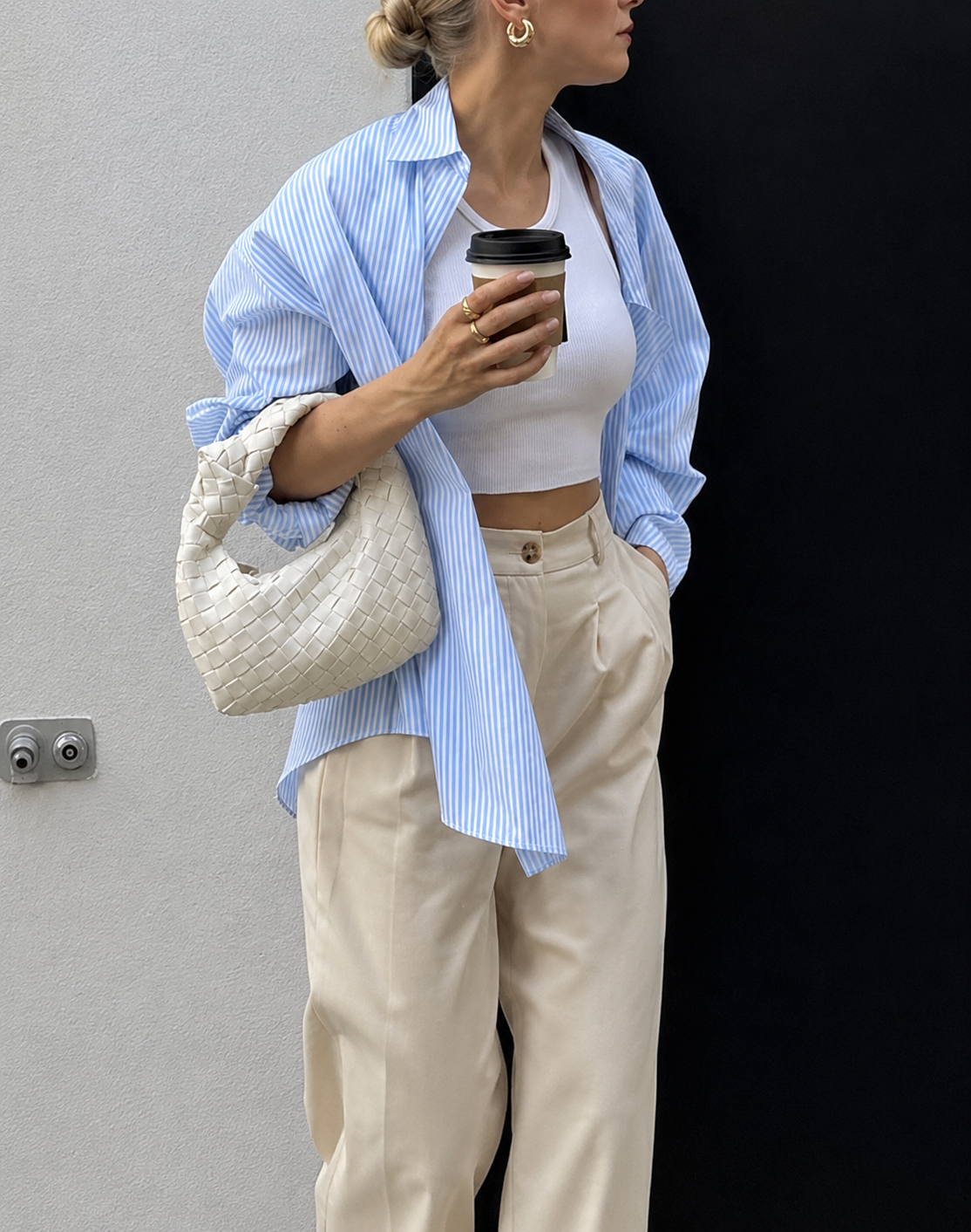 Relaxed Striped Casual Shirt Blue
