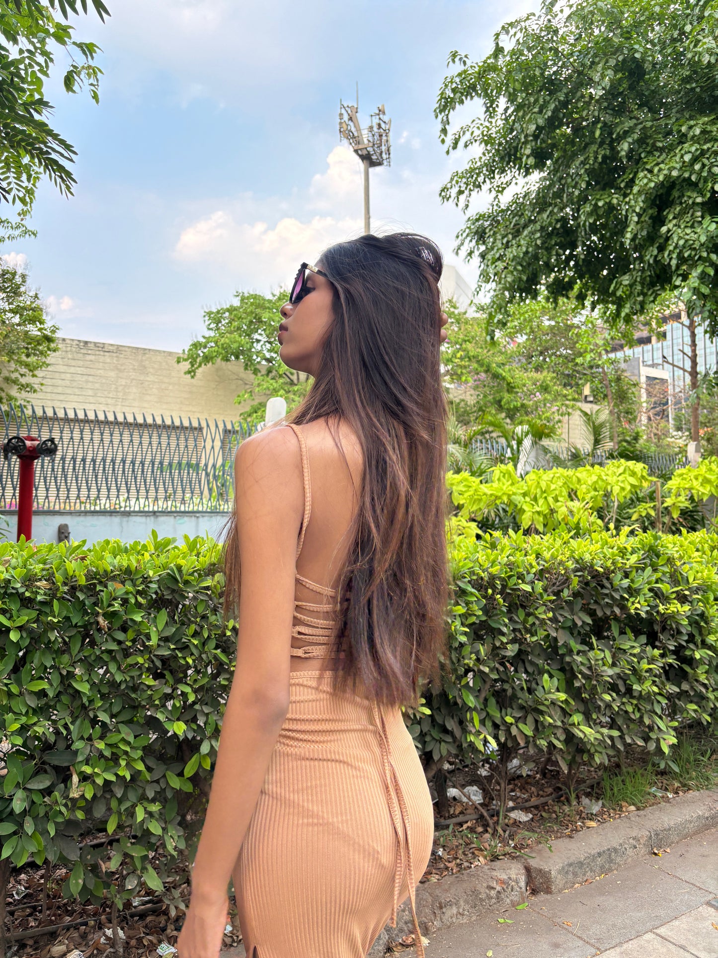 Caramel Nude Lace Muse Dress