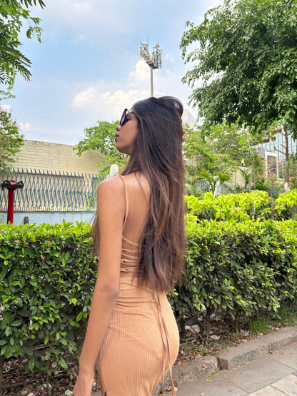 Caramel Nude Lace Muse Dress