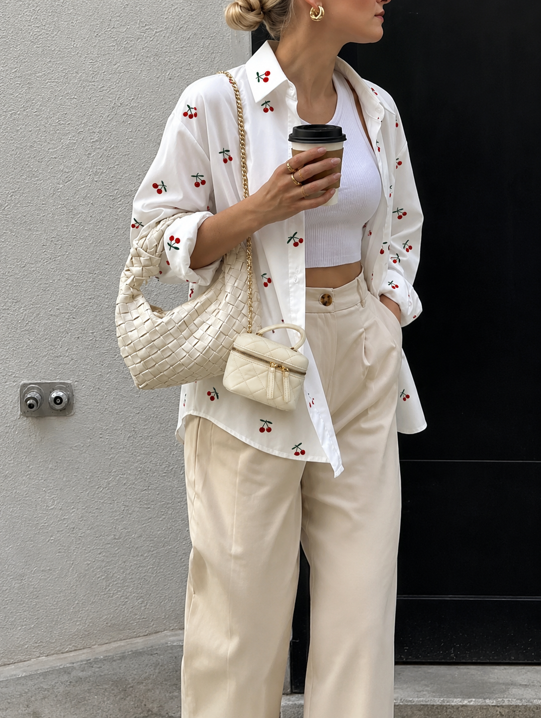 Women's Cotton Shirt with Cherry