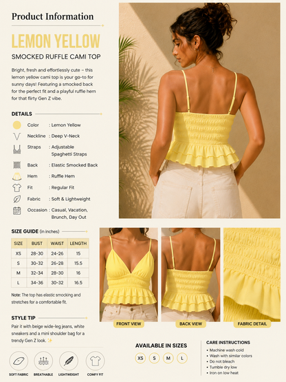 Ruffle Crop Top Yellow