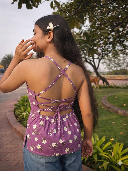Sleeveless printed short kurti