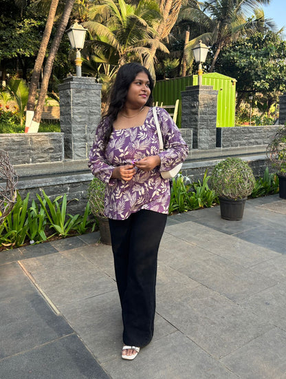 Floral Vine Tie-Up Kurti