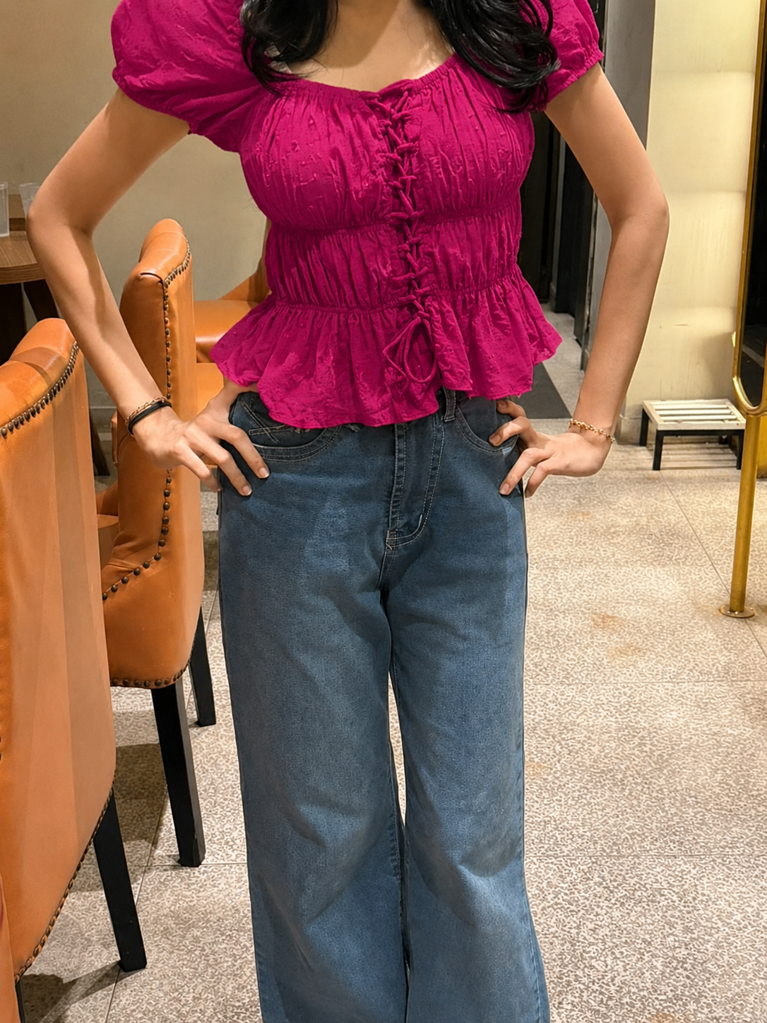 Lilac Sweetheart Smocked Peplum Top