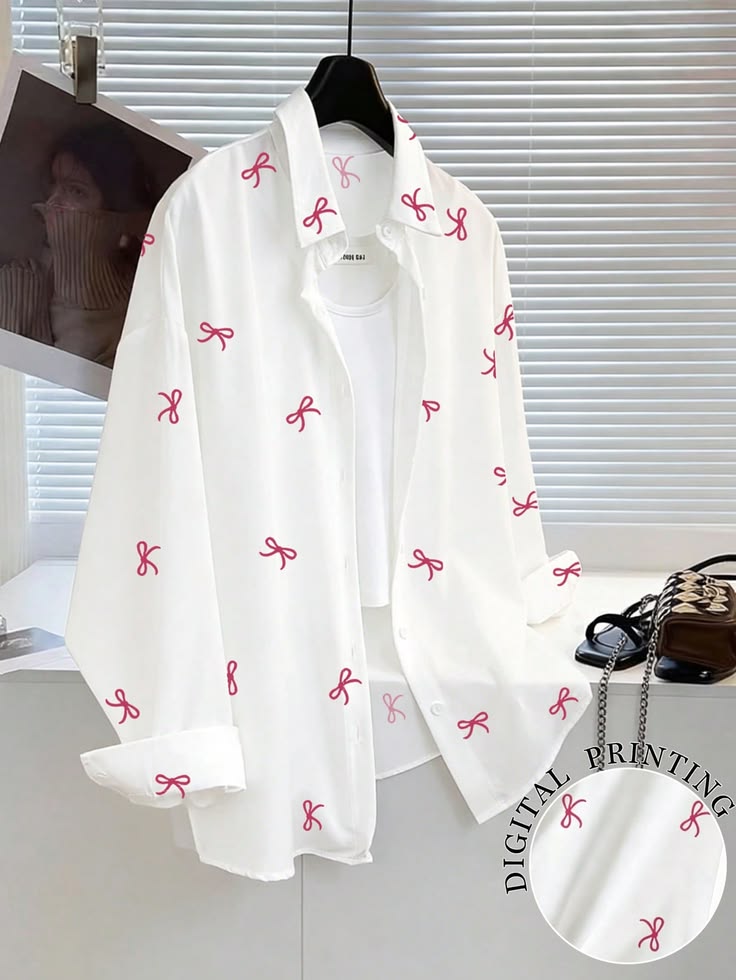 Women's Cotton Shirt with Bows